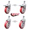 Service Caster 5 Inch Red Polyurethane Wheel Swivel 1/2 Inch Stem Caster Total Lock Brake, 2PK SCC-TSTTL20S514-PPUB-RED-121315-2-S2 - alternate 2